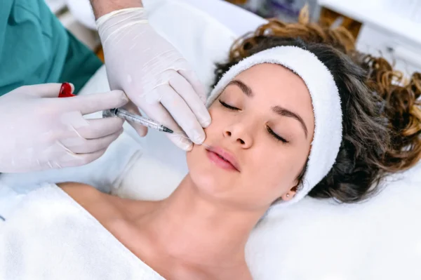 Woman receiving botox and fillers